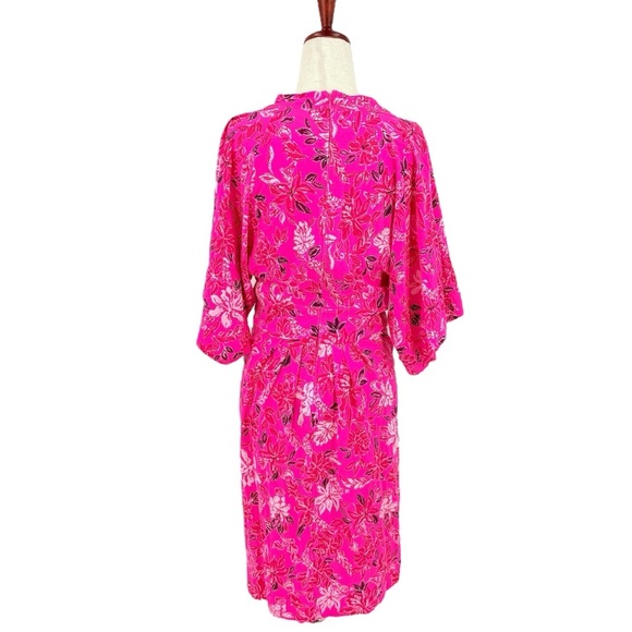 Lilly Pulitzer Wisteria Elbow Sleeve V-Neck Pink Mini Dress Size 10 - Picture 3 of 12